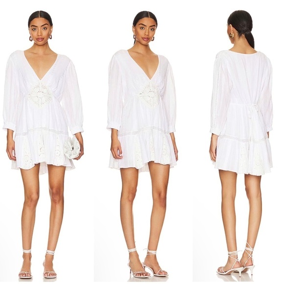 Free People Hudson Mini Dress in Ivory Size XS - Picture 1 of 12